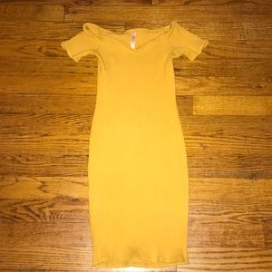 Yellow Off the shoulder dress